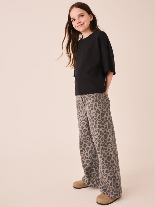Dsiney Kidz - Grey Animal Print Wide Leg Jeans (3-16yrs) image 2