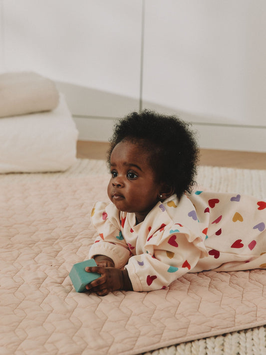 Ecru Bright Heart Sweat Baby Romper (0mths-2yrs) image 2