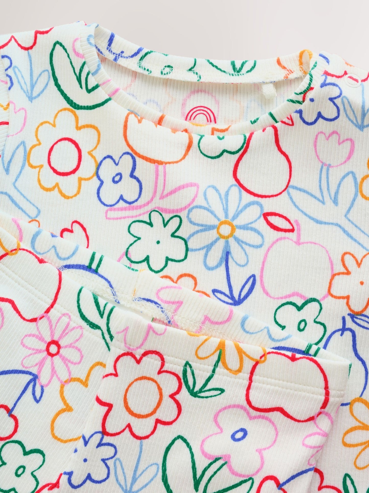 Dsiney Kidz - White Floral Printed Rib Top and Leggings Baby Set 2 Piece (0mths-2yrs) image 8