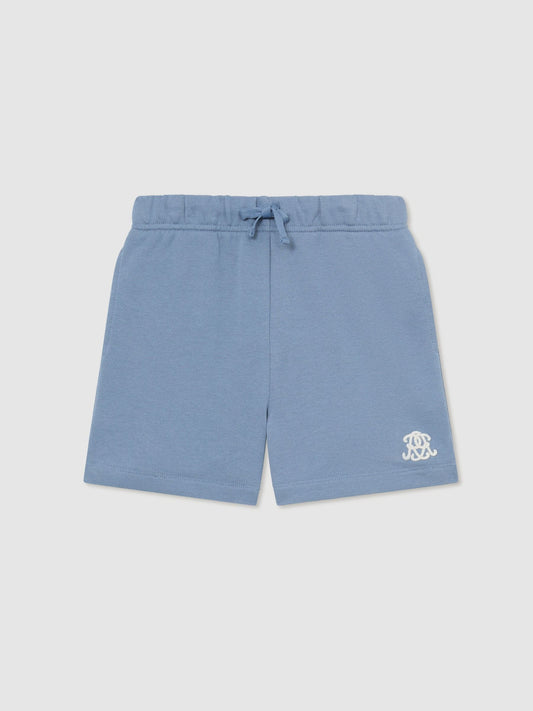 Reiss Airforce Blue Levin 9-13 yrs Monogram Embroidered Cotton Shorts image 2