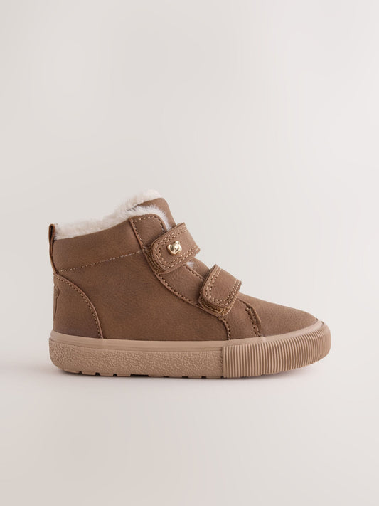 Dsiney Kidz - Chocolate Brown Standard Fit (F) Touch Fastening High Top Trainers image 2