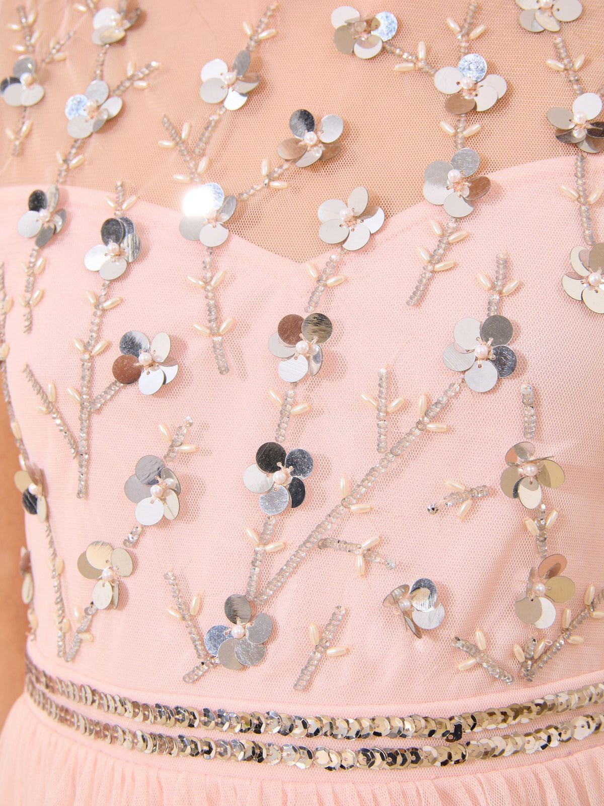 Lipsy Pink Embellished Mesh Occasion Dress (7-16yrs) - image 5