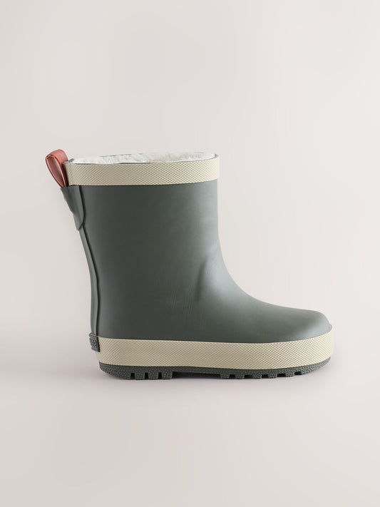 Dsiney Kidz - Green Khaki Warm Lined Rubber Wellies image 2