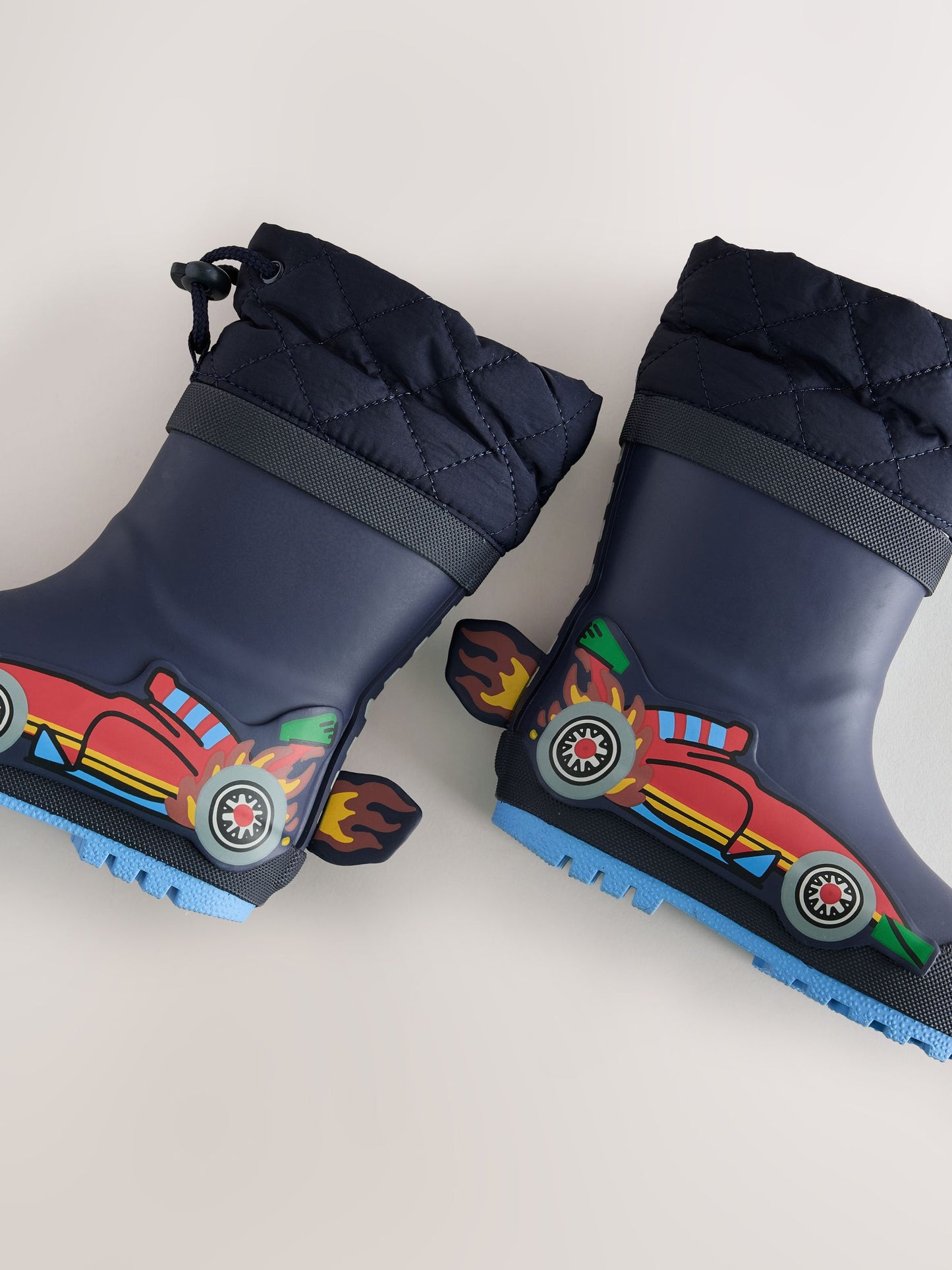 Navy Car Cuff Welly Wellies image 5
