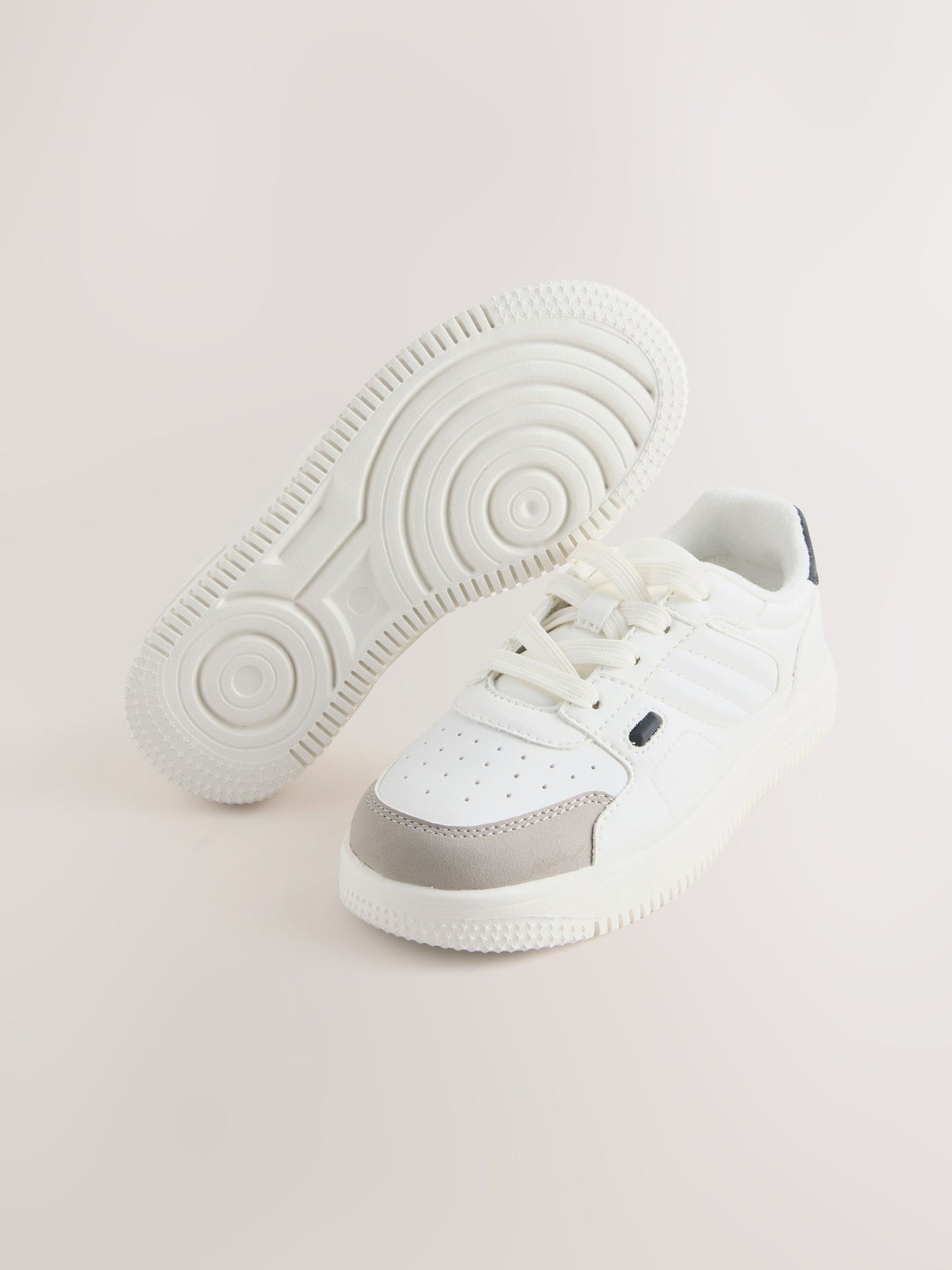 White Lace Up Smart Trainers image 5