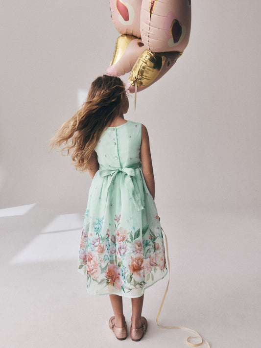 Dsiney Kidz - Green Floral Prom Dress (3-16yrs) image 2