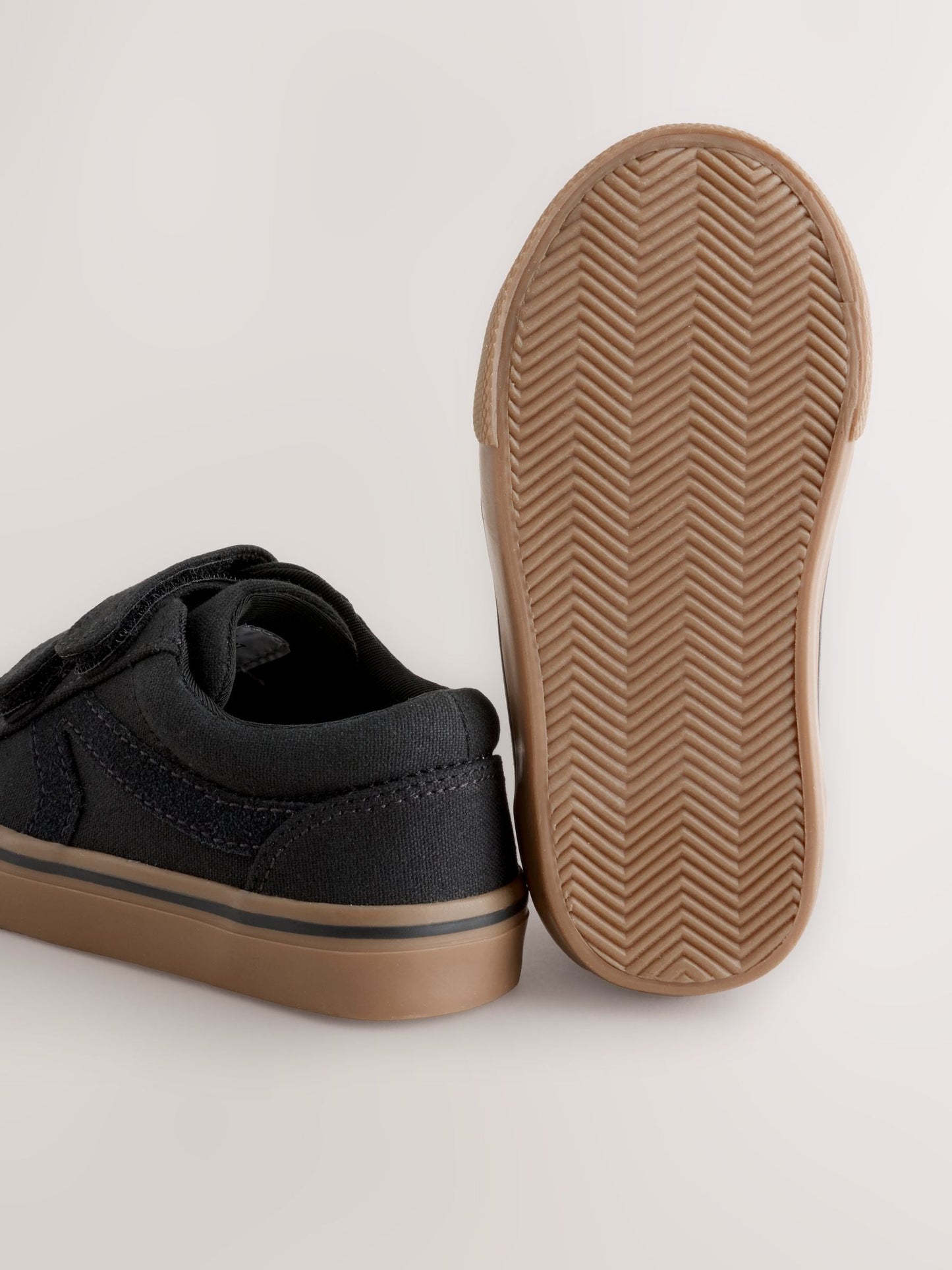 Black Wide Fit (G) Touch Fastening Trainers image 5