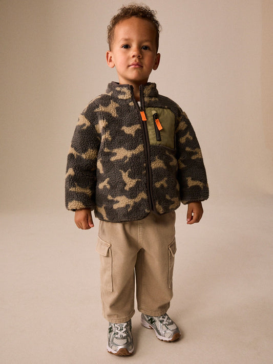 Dsiney Kidz - Camouflage Funnel Neck Zip Through Borg Fleece (3mths-7yrs) image 2