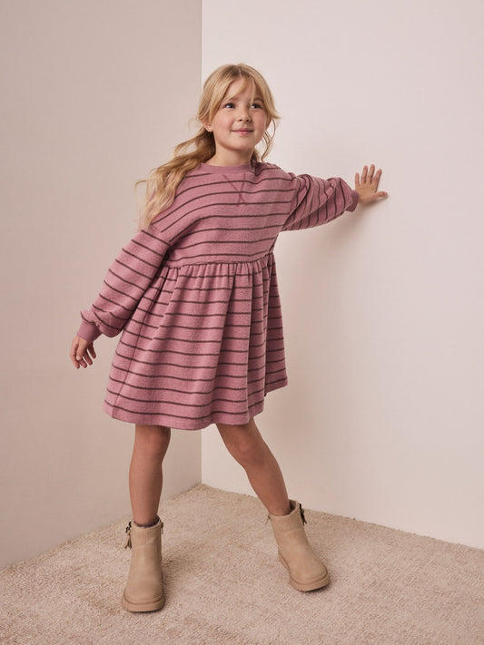 Dsiney Kidz - Pink Stripe Cosy Rib Jumper Dress (3-16yrs) image 2