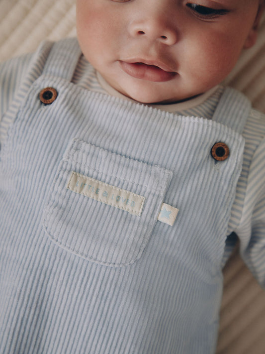 Dsiney Kidz - Blue Plain Cord Dungaree and Bodysuit Baby Set (0mths-2yrs) image 2