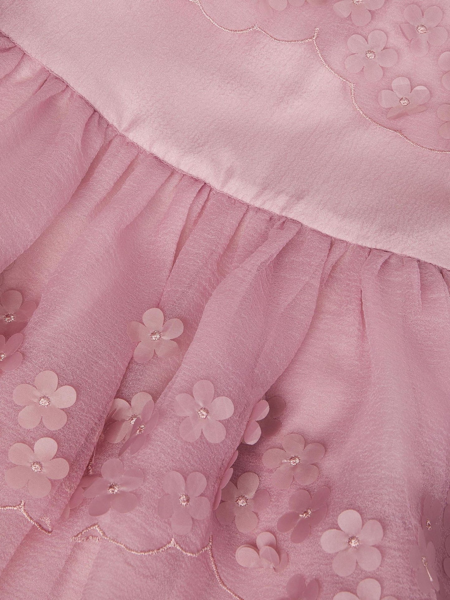 Monsoon Dark Pink Rebecca Appliqué Scallop Tiered Party Dress image 4