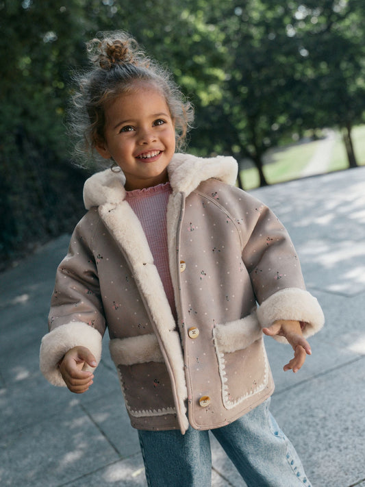 Dsiney Kidz - Neutral Faux Shearling Coat (12mths-7yrs) image 2