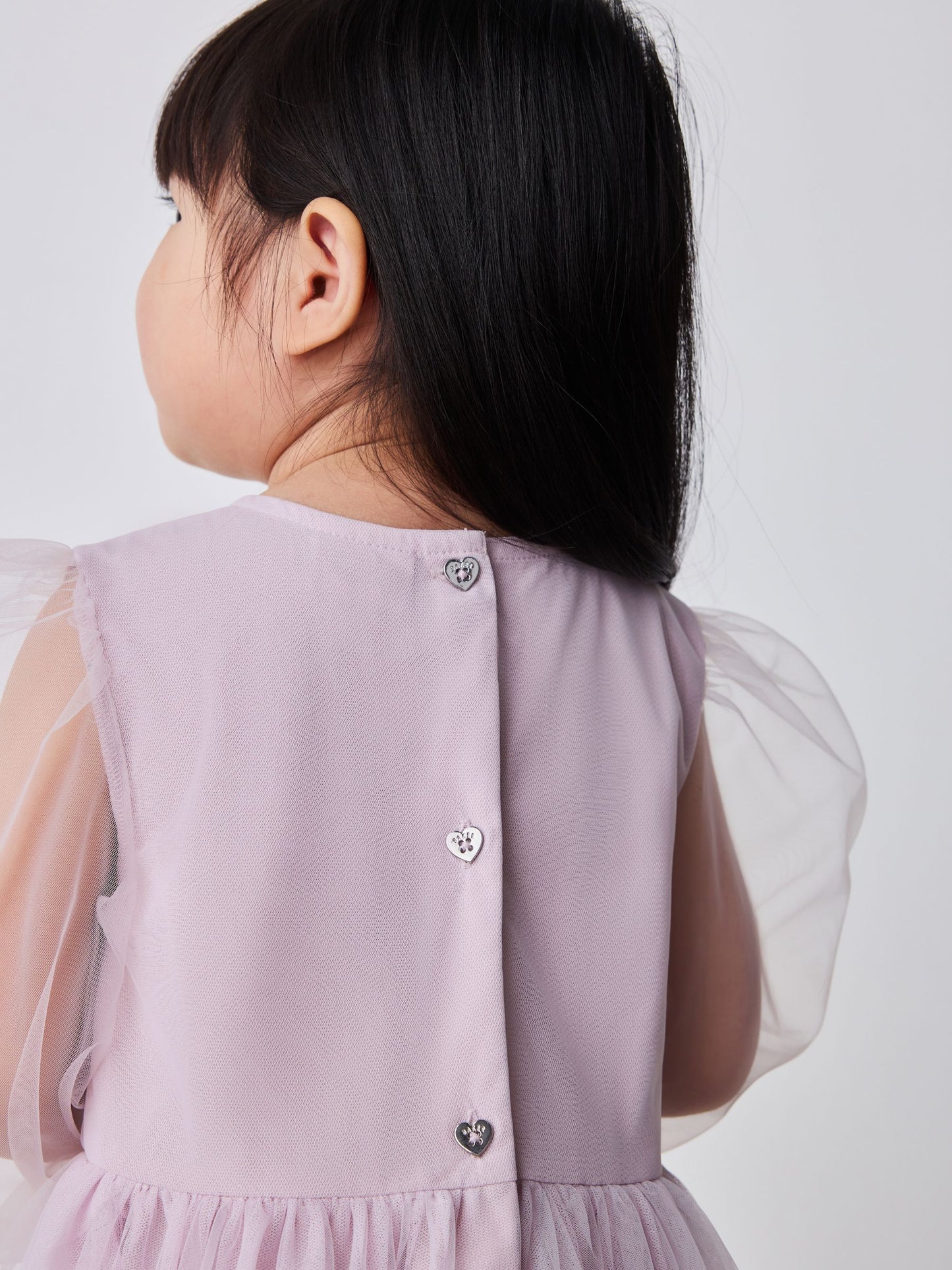 Dsiney Kidz - Baker by Ted Baker Pink Mesh Long Sleeve Embroidered Detail Dress image 6