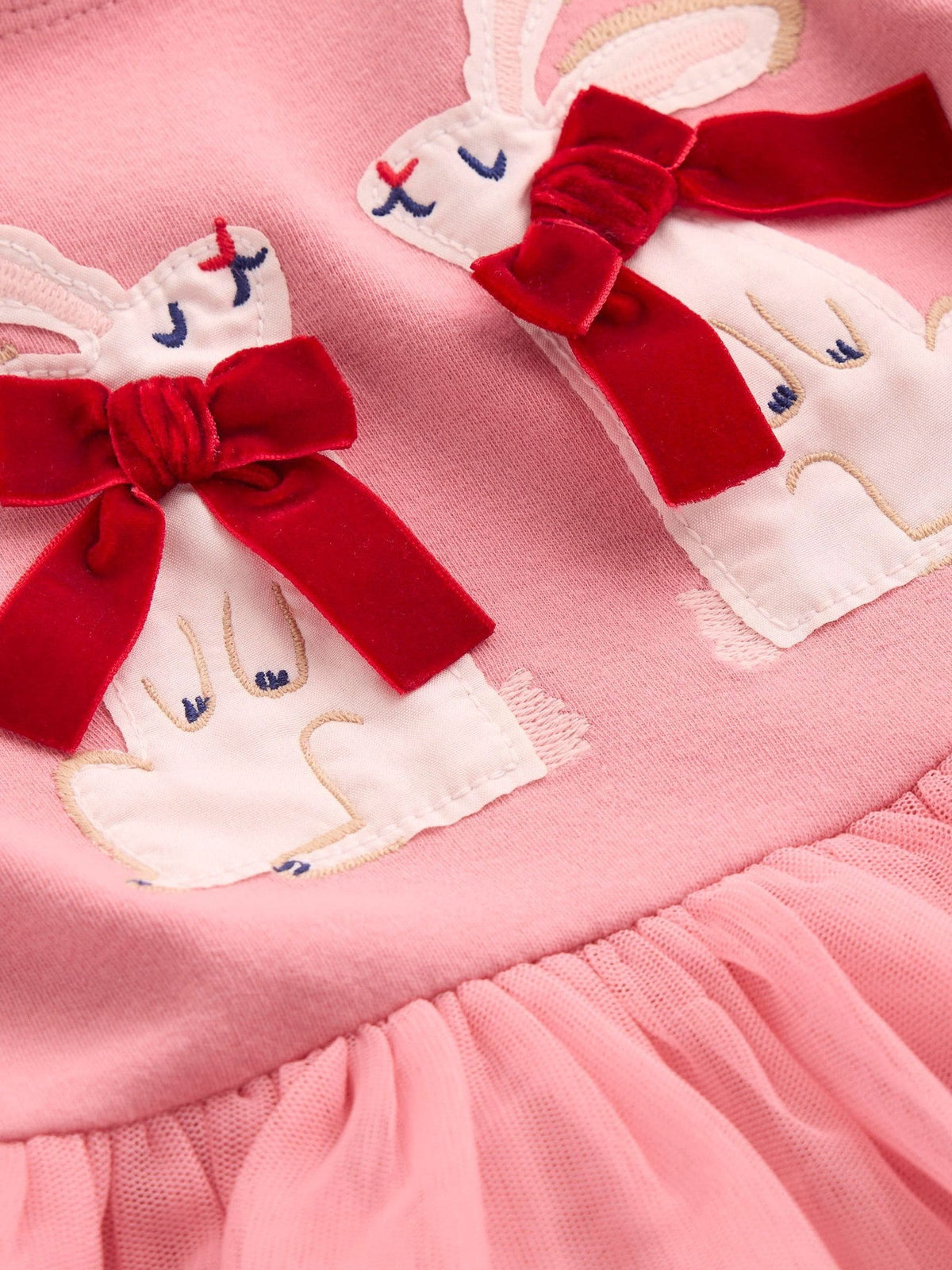 Boden Pink Appliqué Tulle Dress - image 3
