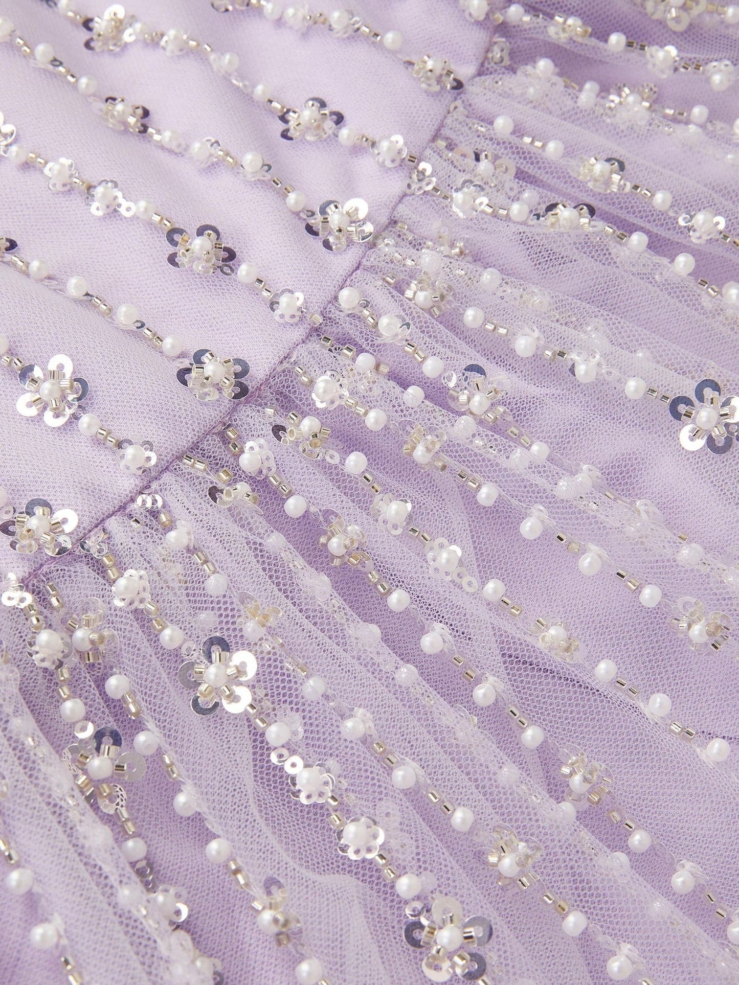 Monsoon Purple Colette Pearl Long Sleeve Party Dress image 4