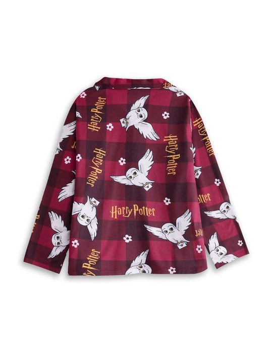 Vanilla Underground Red Harry Potter Button-Up Long Sleeve Leg Pyjamas Set - image 2