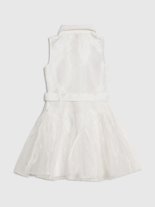 River Island White Organza Flower Prom Dress image 2