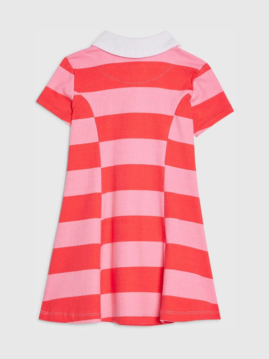 Dsiney Kidz - River Island Pink Stripe Rugby Polo Dress image 2