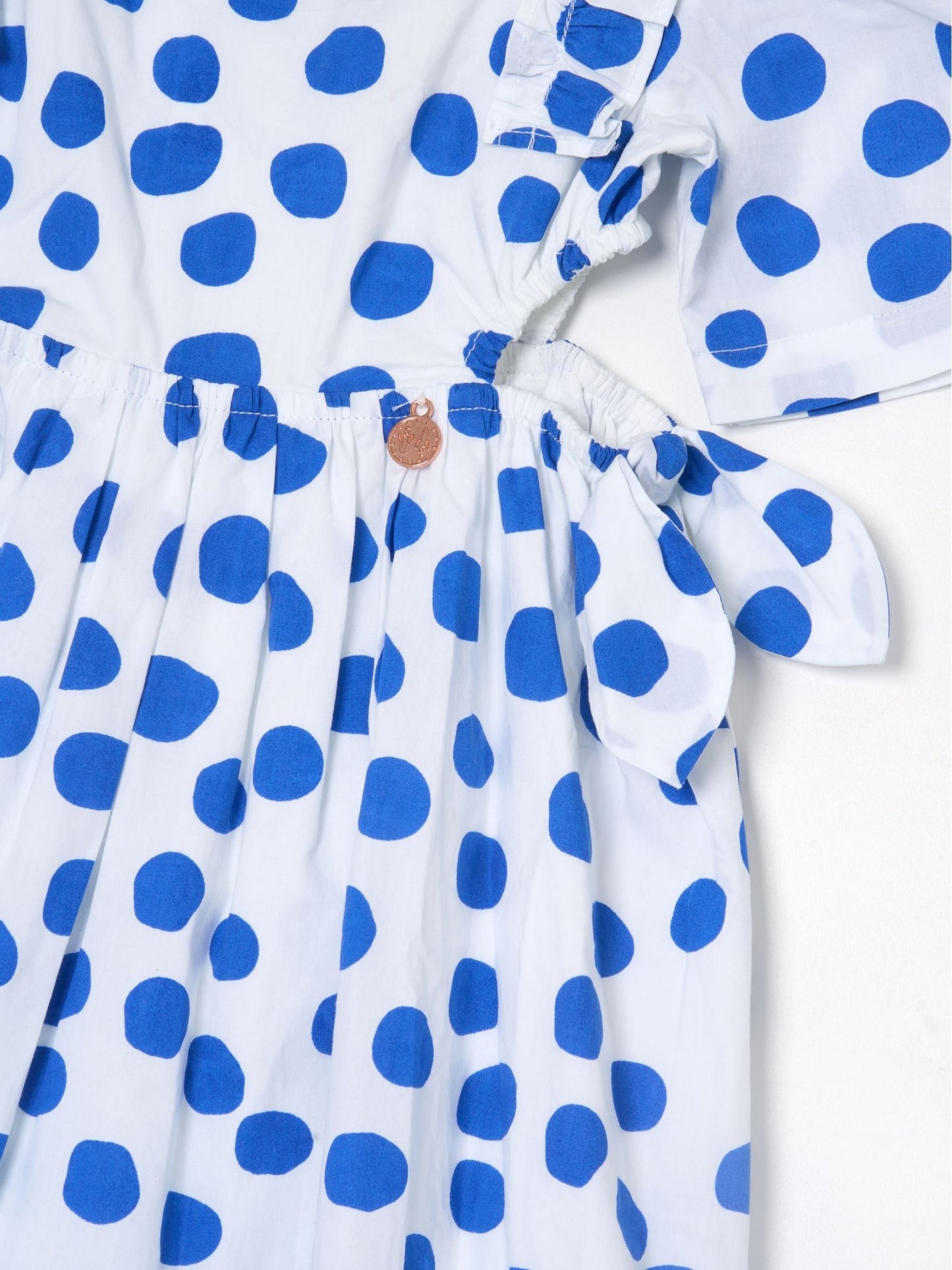 Angel & Rocket Blue Amara Blue Puff Sleeve Spot Dress image 7