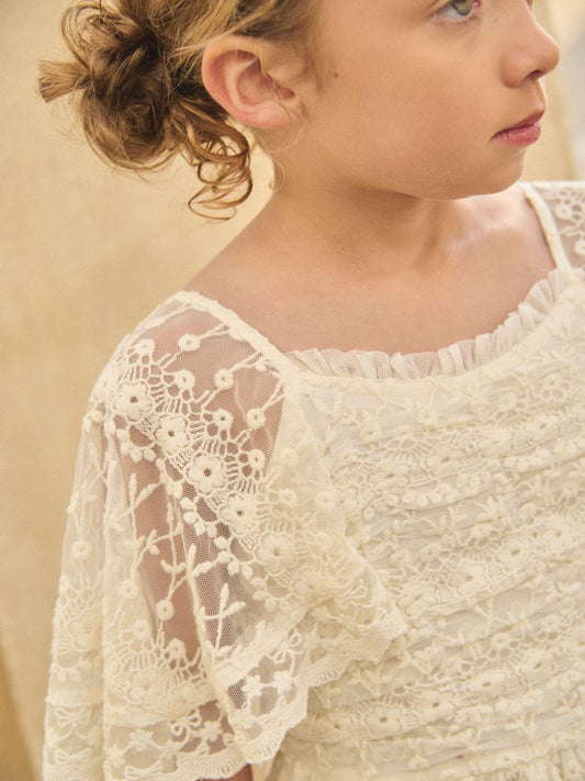 Dsiney Kidz - Angel & Rocket Cream Annabelle Vintage Lace Mesh Dress image 2