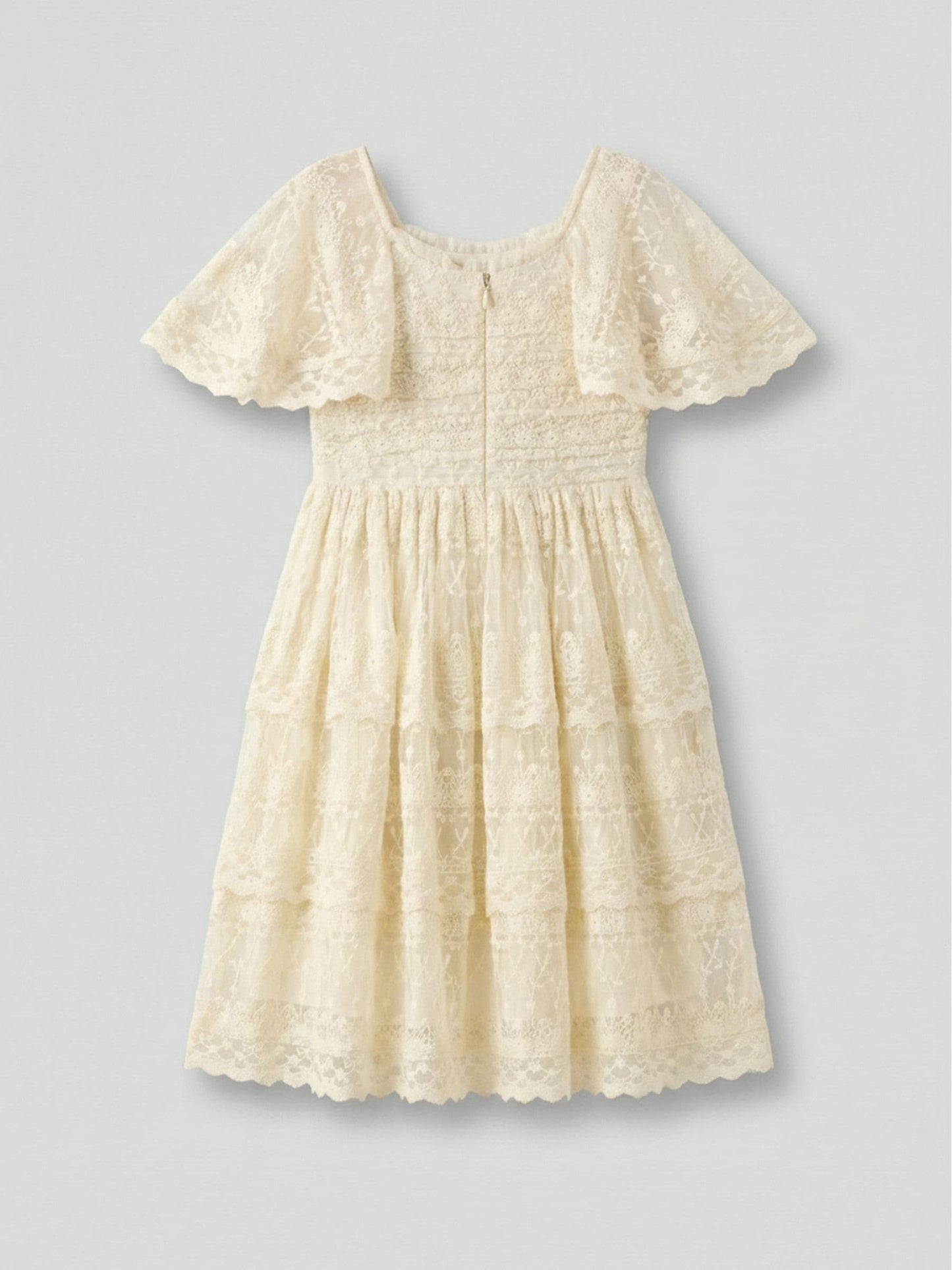 Angel & Rocket Cream Annabelle Vintage Lace Mesh Dress image 5