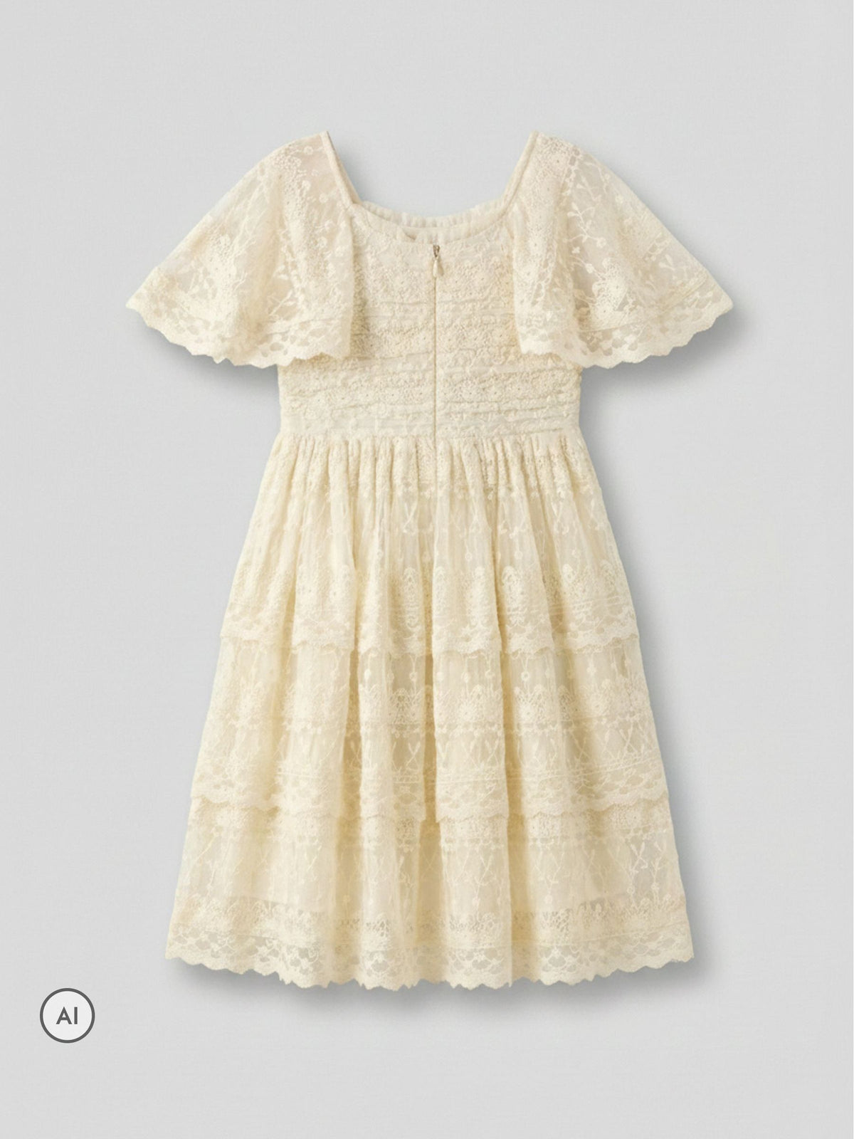 Dsiney Kidz - Angel & Rocket Cream Annabelle Vintage Lace Mesh Dress image 5