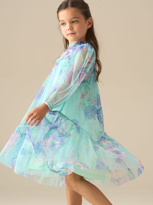 Dsiney Kidz - Angel & Rocket Green Beatrice Mesh Frill Dress image 2