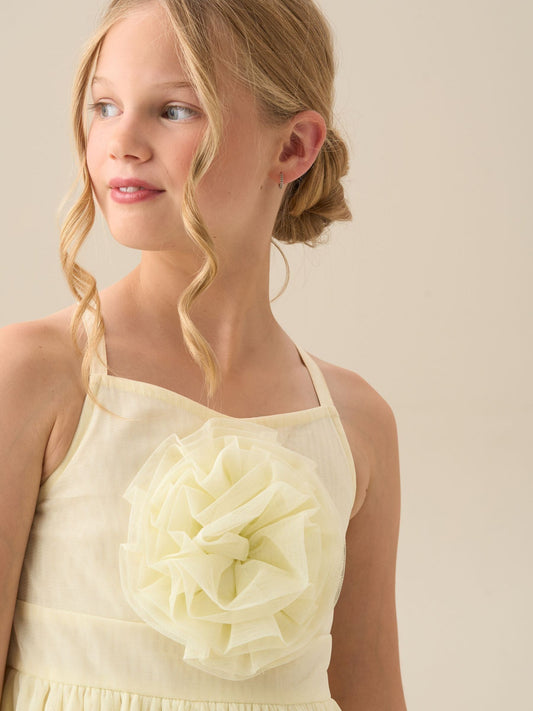 Dsiney Kidz - Angel & Rocket Yellow Lily Corsage Mesh Dress image 2