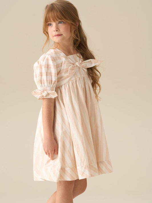 Dsiney Kidz - Angel & Rocket Pink Palma Stripe Tie Front Dress image 2