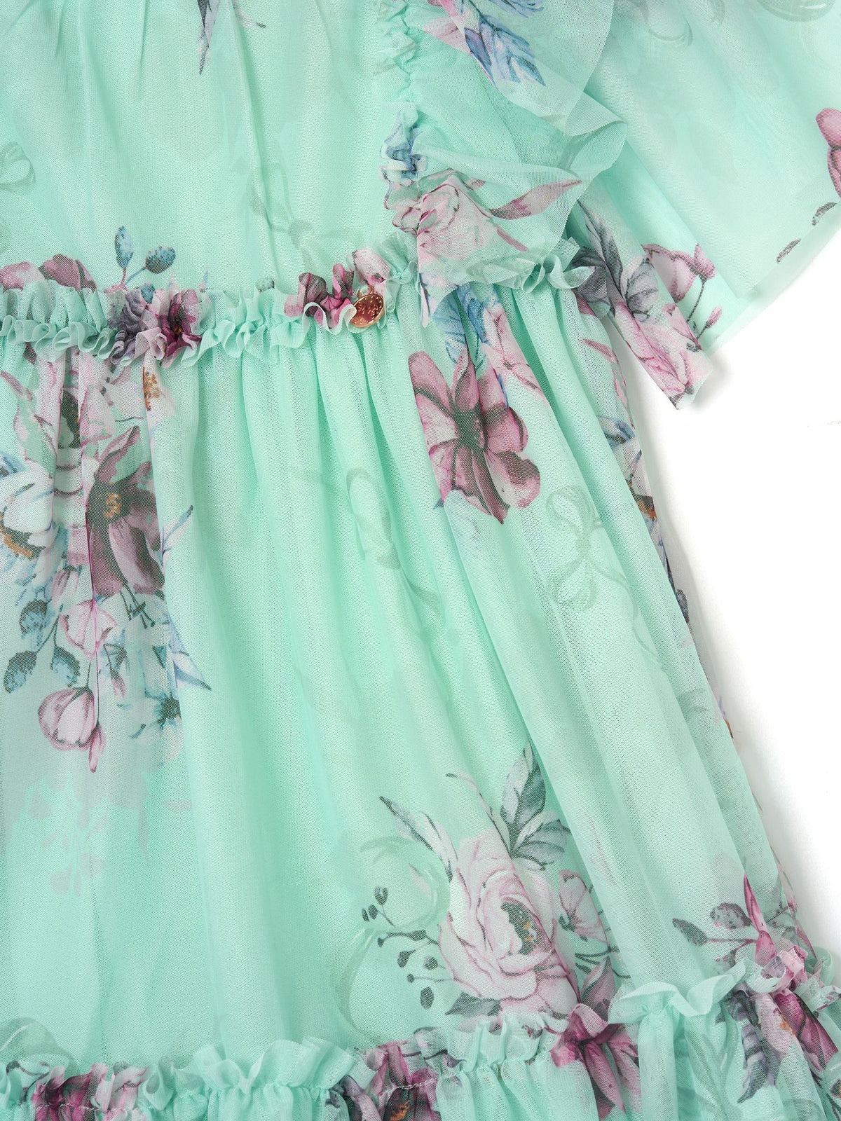 Dsiney Kidz - Angel & Rocket Green Rosa Floral Mesh Dress image 6