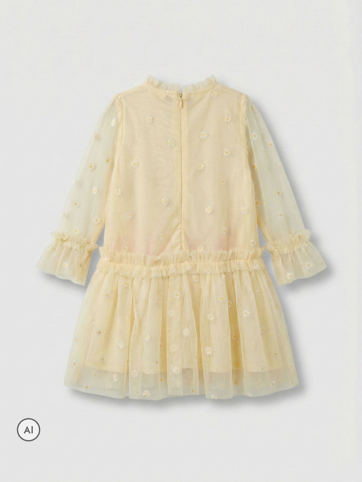 Dsiney Kidz - Angel & Rocket Yellow Neve Daisy Embroidered Mesh Dress image 2