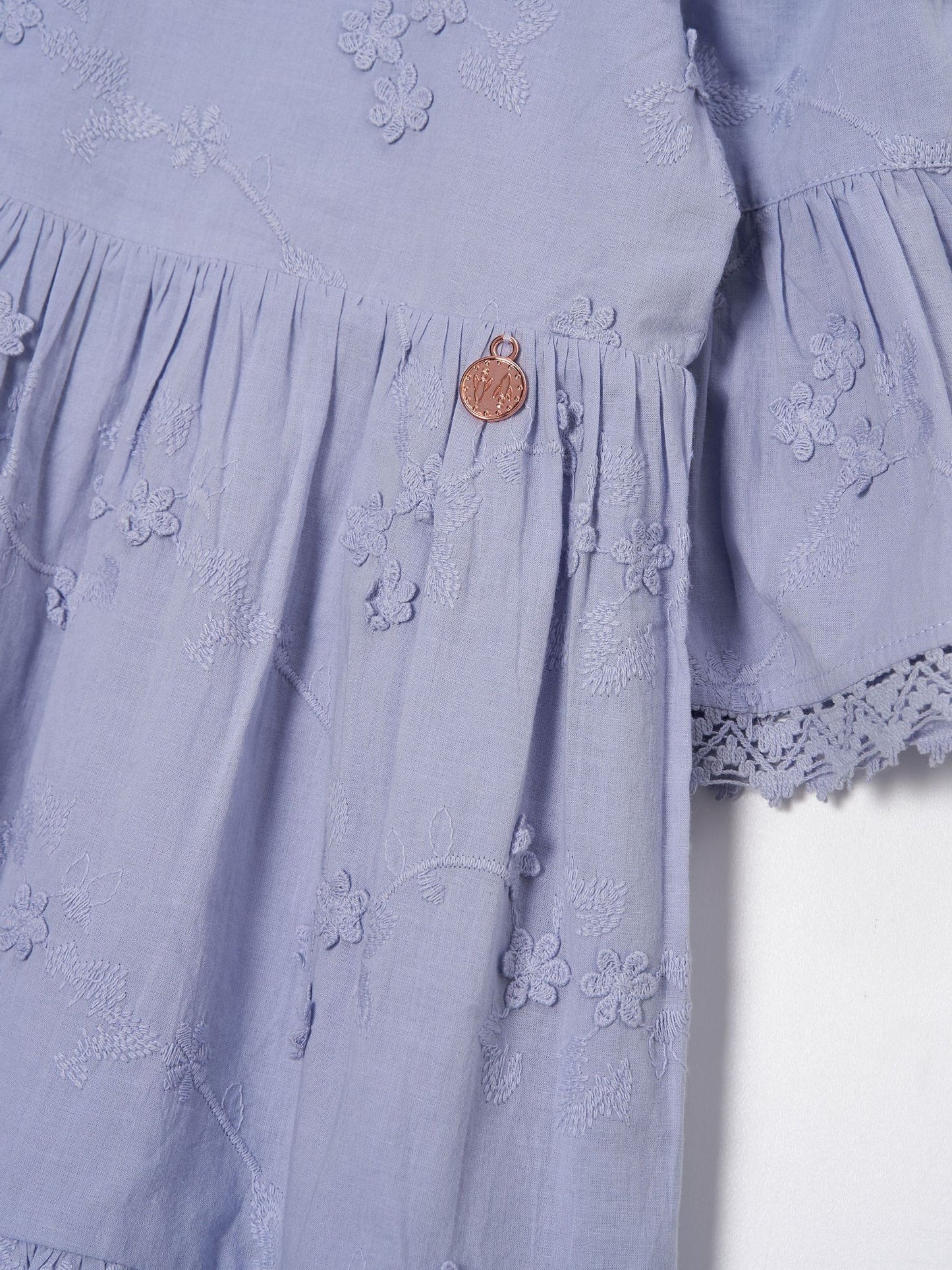 Angel & Rocket Blue Natalia Blue 3D Flower Dress image 8
