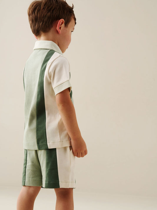 Angel & Rocket Green Jerry Colour Block Top & Shorts Set image 2