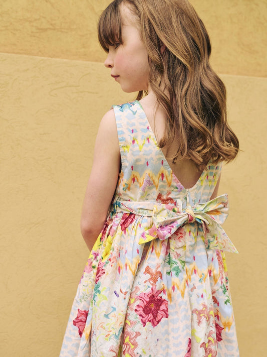 Dsiney Kidz - Angel & Rocket Cream Seren Print Stripe Sash Waist Dress image 2