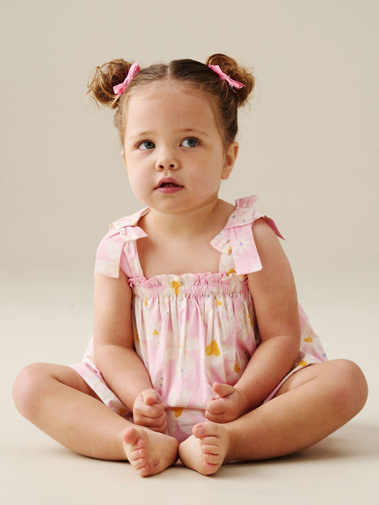 Dsiney Kidz - Angel & Rocket Pink Minnie Daisy Print Bow Shoulder Tunic And Bloomer Dress image 2