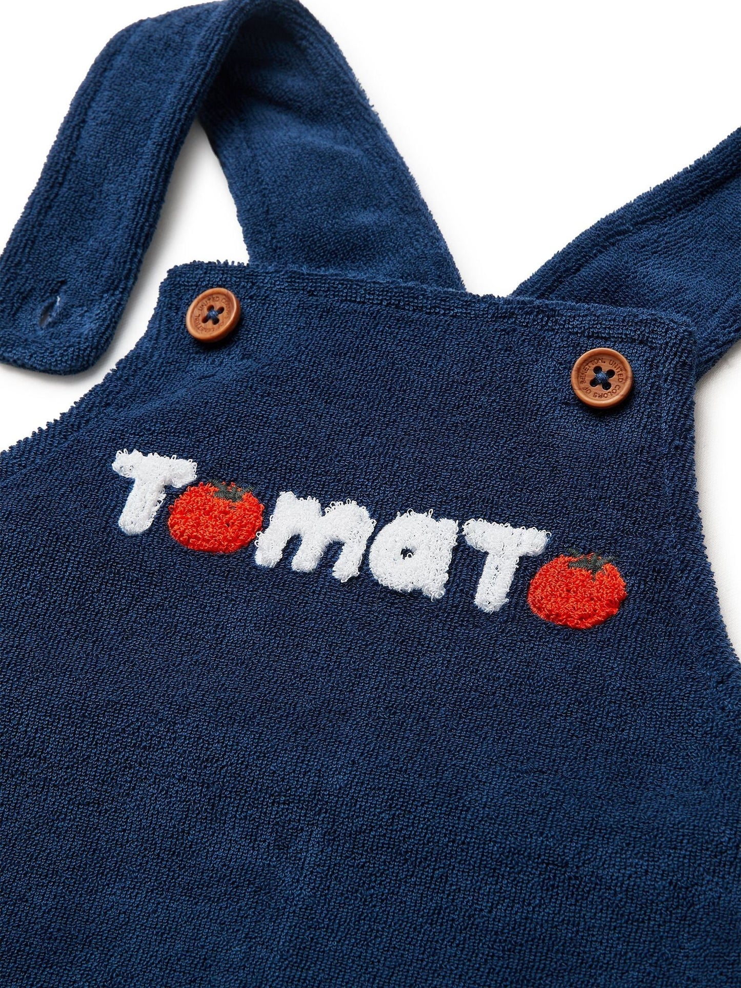 Benetton Blue Embroidered Dungarees image 3