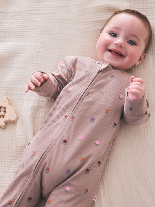Orange Floral Baby Sleepsuits 4 Pack (0mths-3yrs) image 2