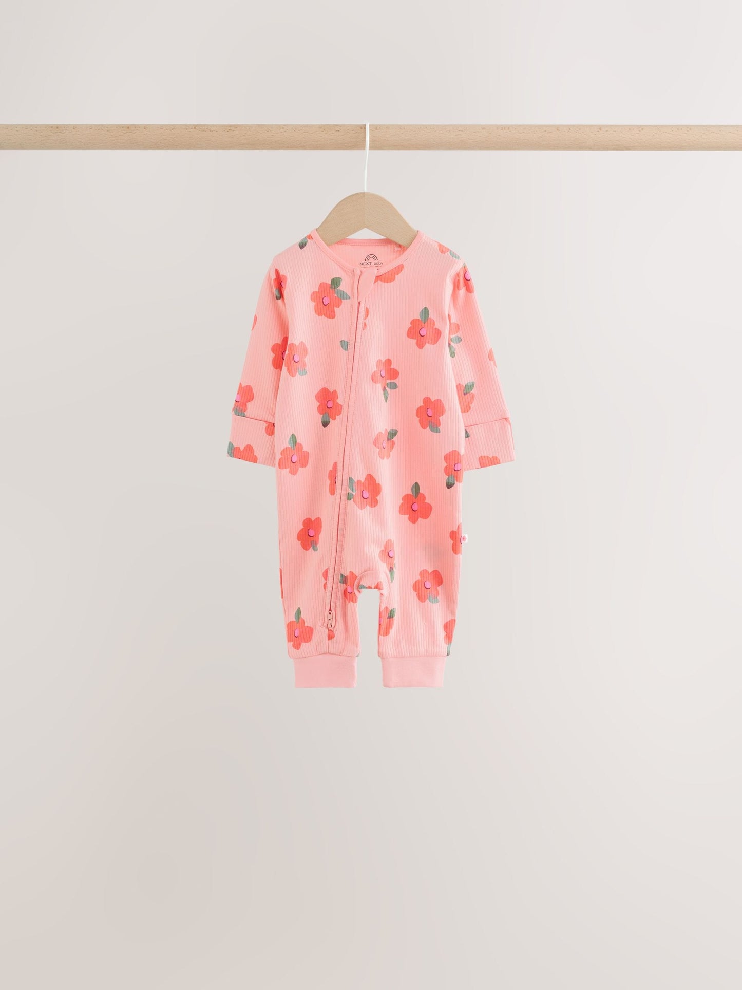 Orange Floral Baby Sleepsuits 4 Pack (0mths-3yrs) image 9