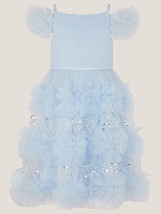 Dsiney Kidz - Monsoon Blue Nyla Embellished Ruffle Party Dress image 2