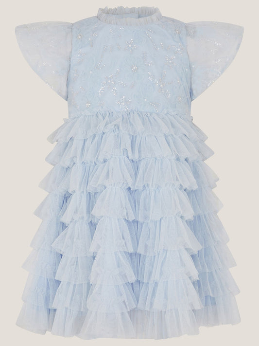 Monsoon Blue Shikha Embellished Frill Dress image 2