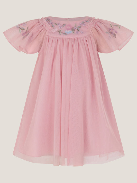 Monsoon Pink Evita Floral Embroidered Swing Dress image 2