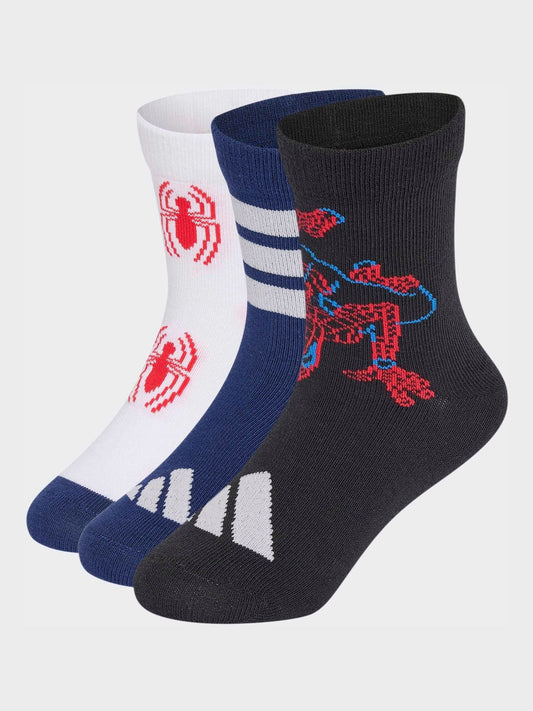 Dsiney Kidz - adidas Black/Navy Kids x Marvel Spider-Man Crew Socks 3 Pack image 2