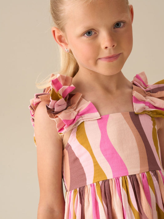 Dsiney Kidz - Angel & Rocket Pink Marley Wave Print Maxi Dress image 2