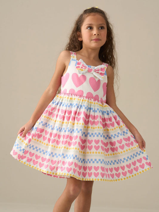 Dsiney Kidz - Angel & Rocket Pink Maddie Heart Print Dress image 2
