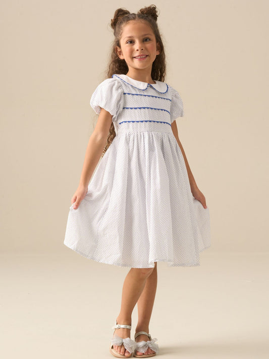 Dsiney Kidz - Angel & Rocket Blue Lottie Spot Puff Sleeve Dress image 2