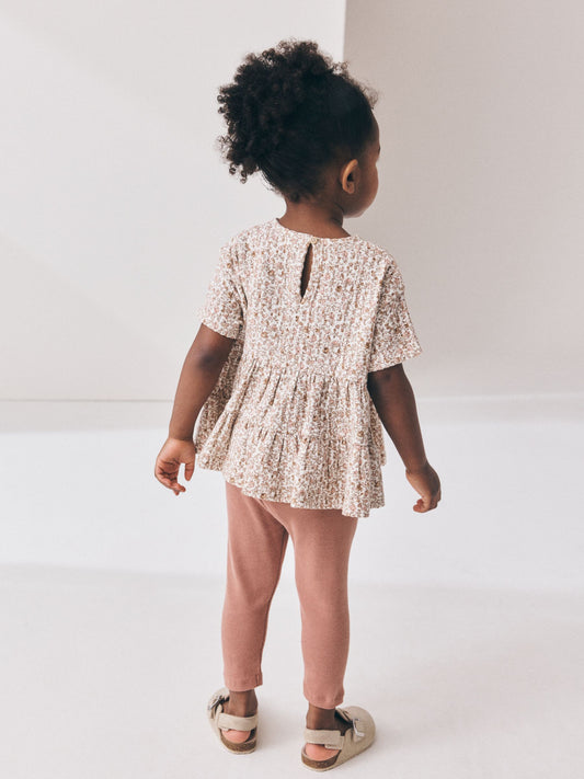 Dsiney Kidz - Neutral Peplum Top and Leggings Set (3mths-7yrs) image 2