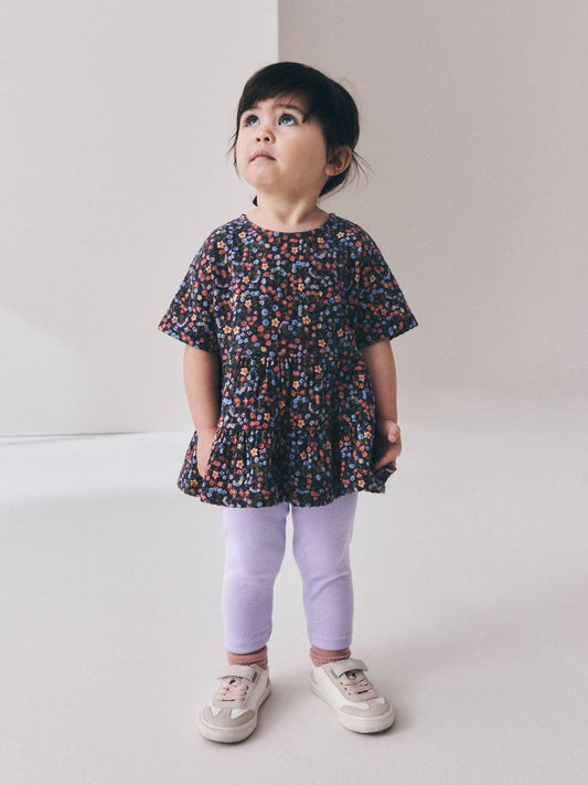 Dsiney Kidz - Navy Floral Top and Legging Set (3mths-7yrs) image 2