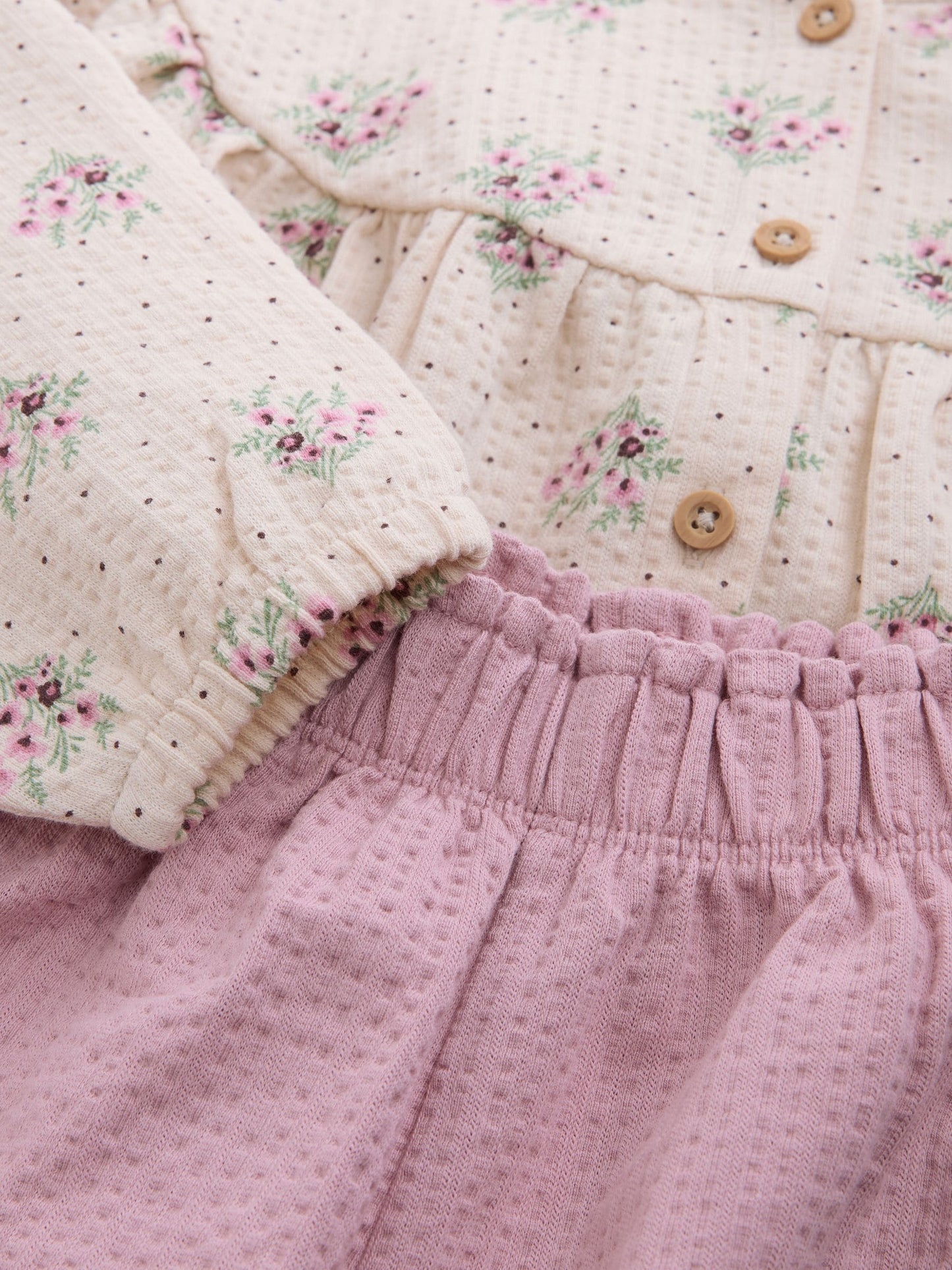 Pink Ditsy Floral Long Sleeve Blouse and Bloomer Trousers Set (3mths-7yrs) image 9
