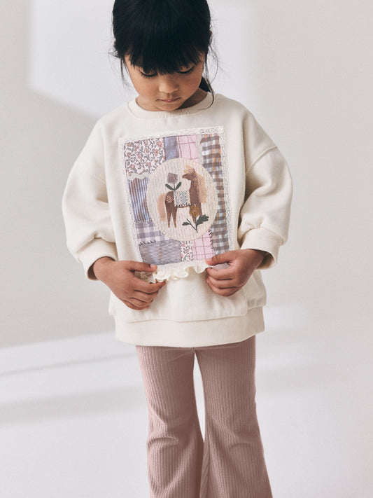 Light Pink Horse Sweatshirt and Flare Leggings Set (3mths-7yrs) image 2