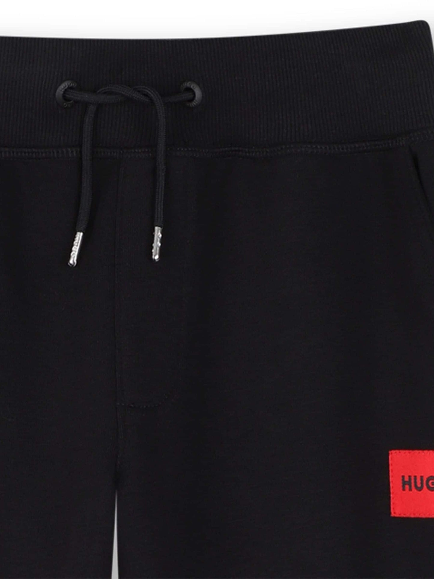 HUGO Black Logo Cinched Leg Jogging Bottoms image 3